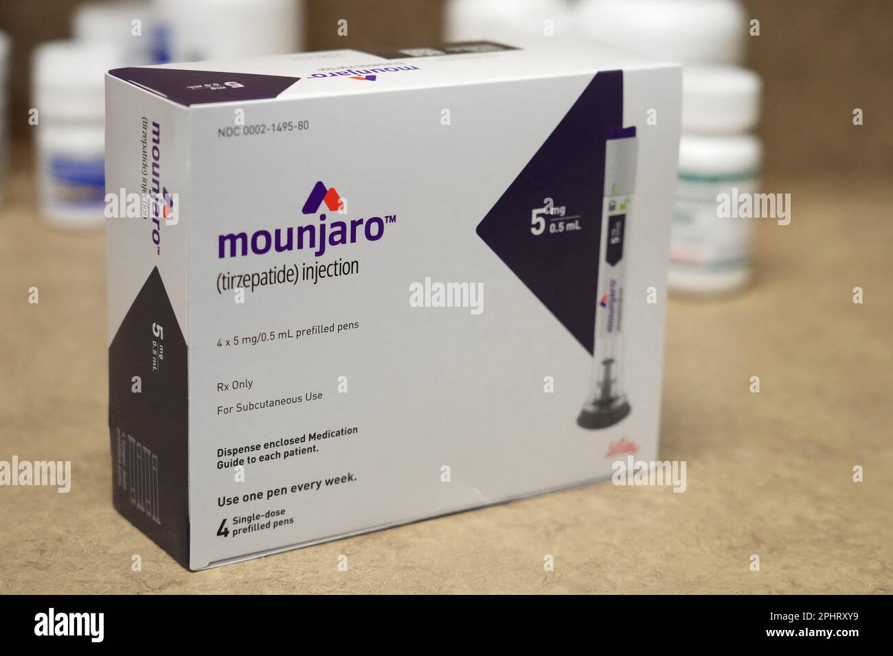 A box of Mounjaro, a tirzepatide injection drug used for treating type