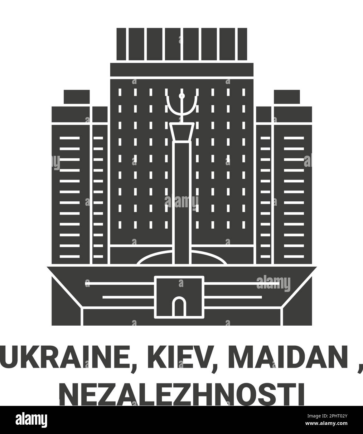 Ukraine, Kiev, Maidan , Nezalezhnosti travel landmark vector illustration Stock Vector