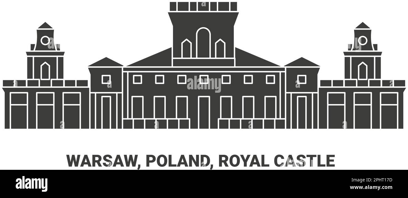 Poland, Warsaw, Royal Castle travel landmark vector illustration Stock Vector