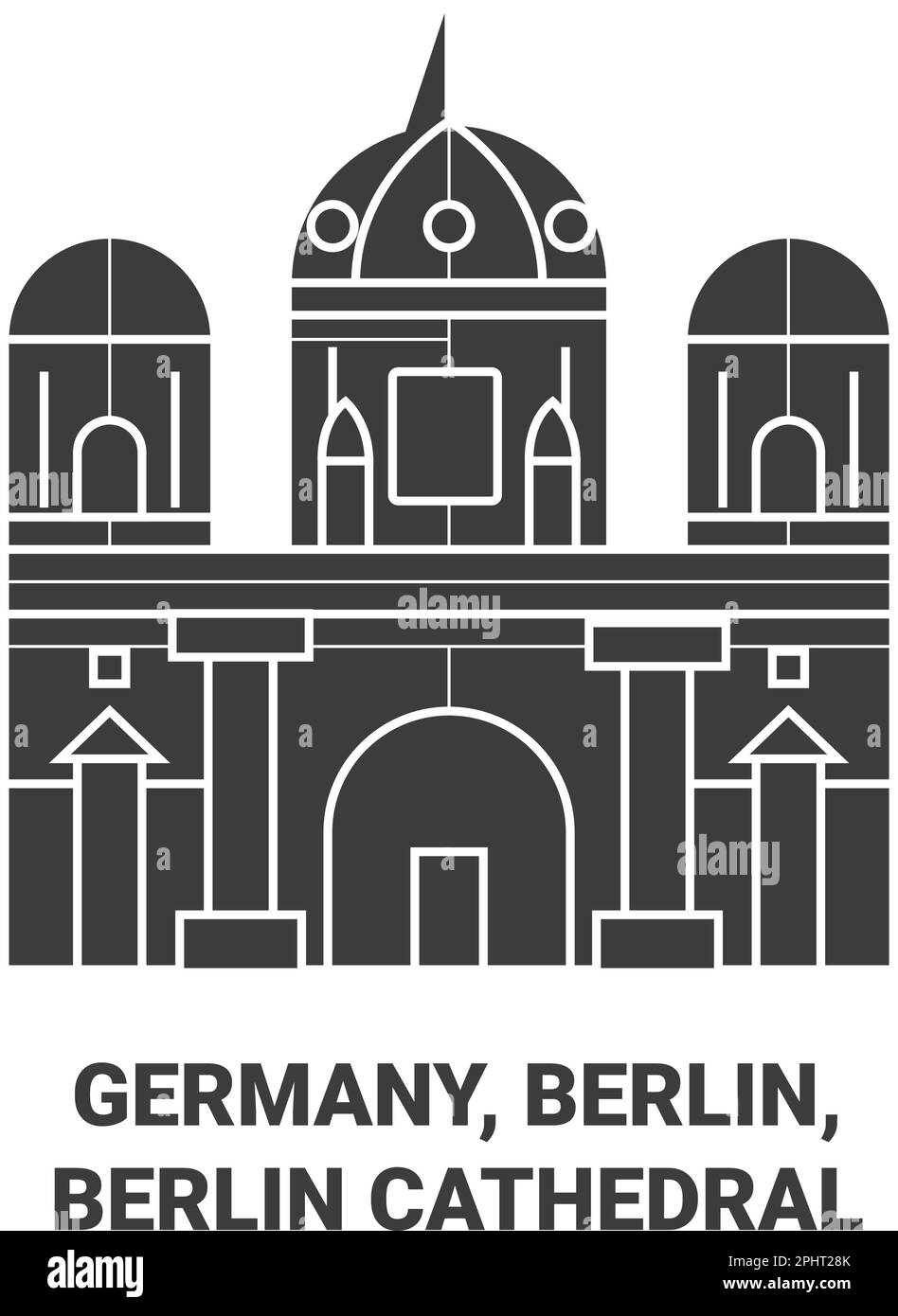 Germany, Berlin, Berlin Cathedral travel landmark vector illustration Stock Vector