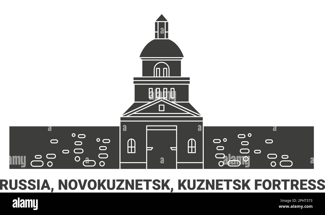Russia, Novokuznetsk, Kuznetsk Fortress, travel landmark vector illustration Stock Vector