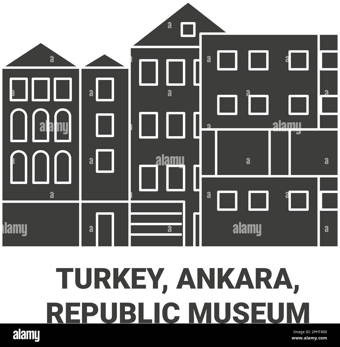 Turkey, Ankara, Republic Museum travel landmark vector illustration Stock Vector