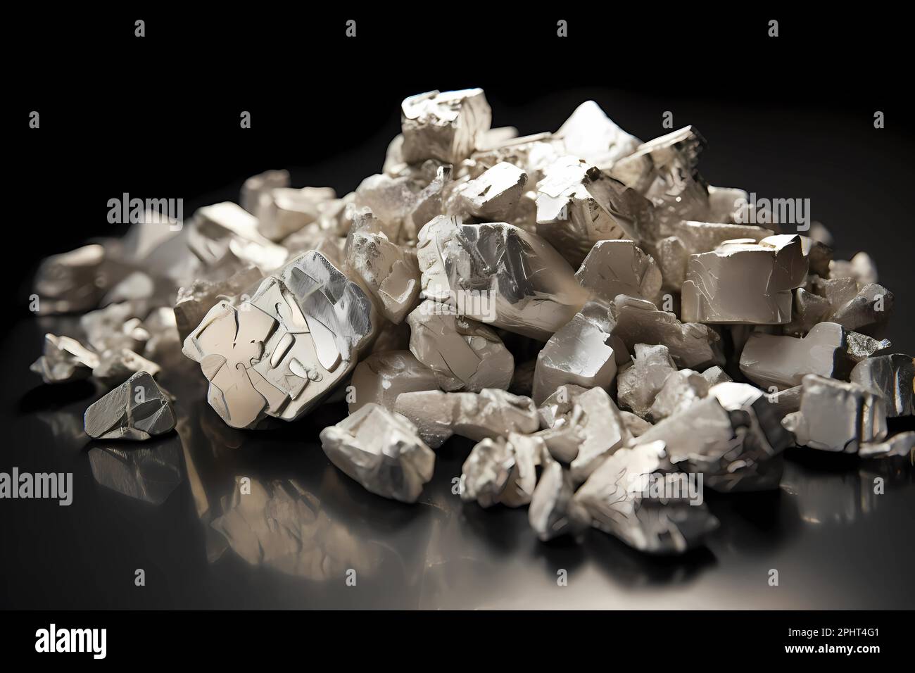 Platinum Found globally Dense, malleable metal with high melting point, used in jewelry