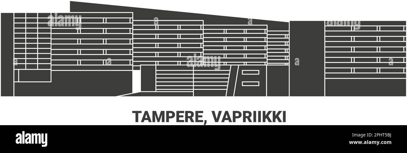 Finland, Tampere, Vapriikki, travel landmark vector illustration Stock Vector