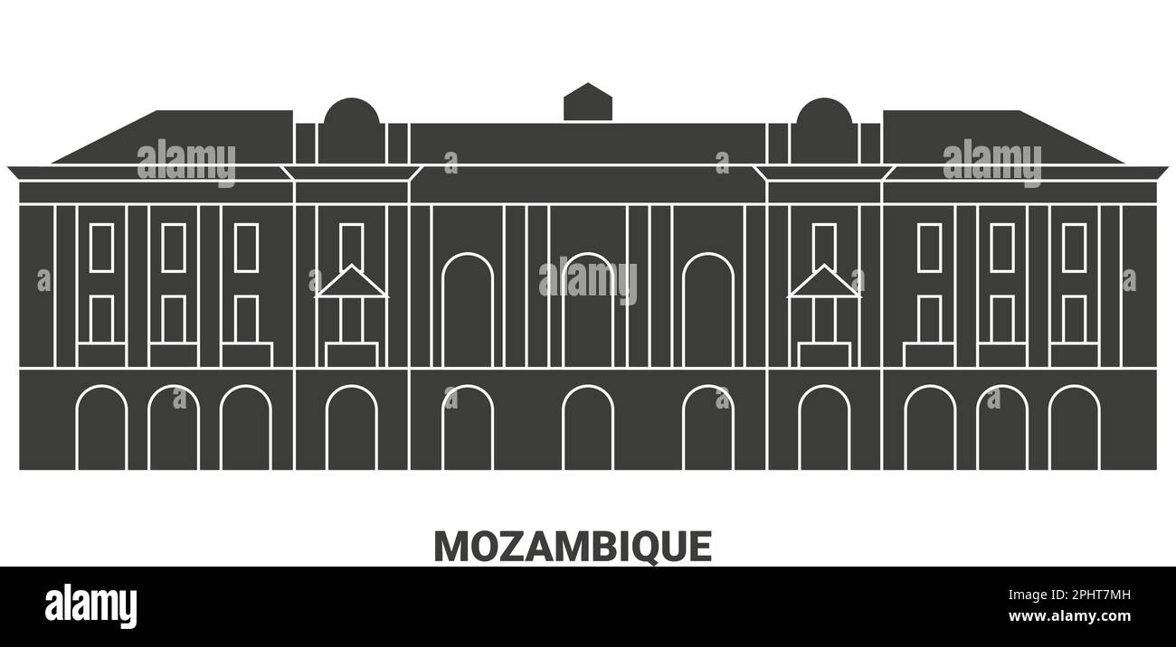 Mozambique travel landmark vector illustration Stock Vector