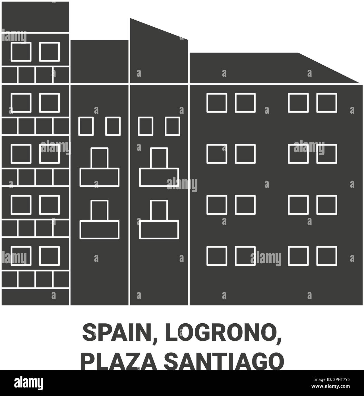 Spain, Logrono, Plaza Santiago travel landmark vector illustration Stock Vector