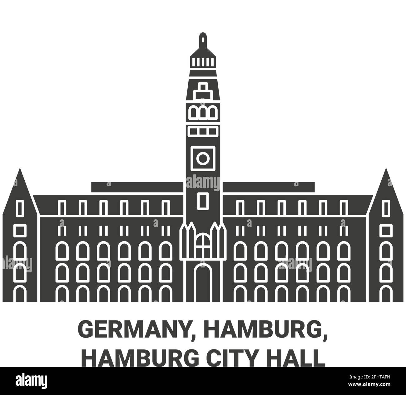 Germany, Hamburg, Hamburg City Hall travel landmark vector illustration Stock Vector
