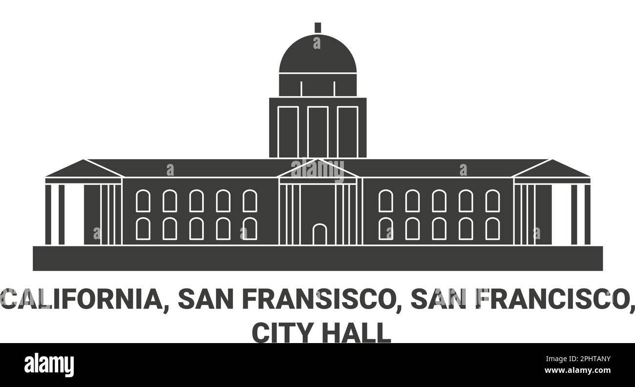 United States, California, San Fransisco, San Francisco, City Hall travel landmark vector illustration Stock Vector