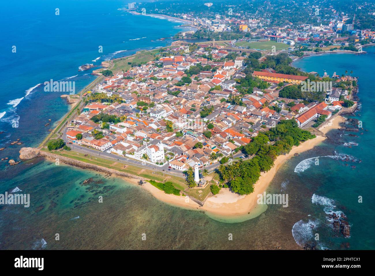 Aerial view of Galle, a town at Sri Lanka. Stock Photo