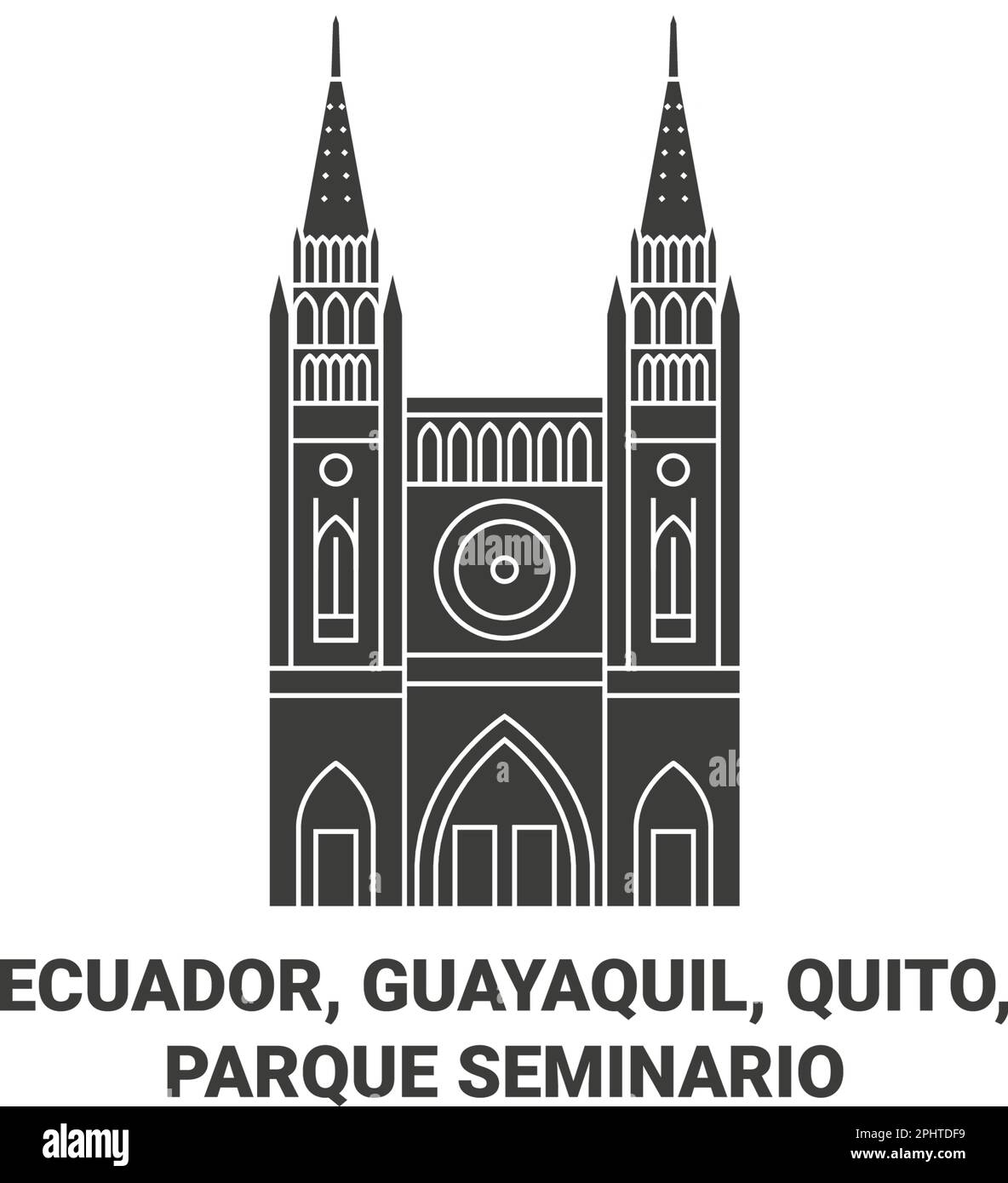 Ecuador, Guayaquil, Quito, Parque Seminario travel landmark vector illustration Stock Vector