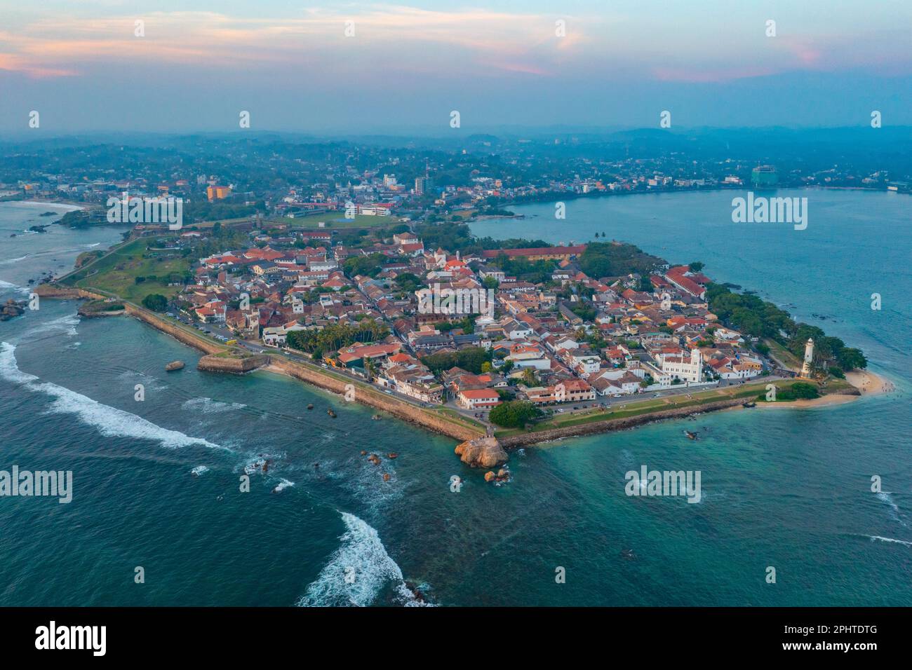 Sunset aerial view of Galle, a town at Sri Lanka Stock Photo - Alamy