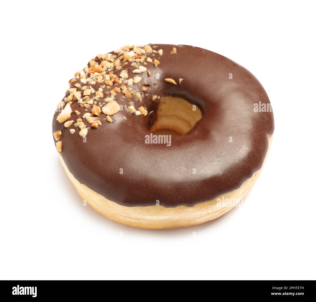 Sweet delicious glazed donut on white background Stock Photo - Alamy