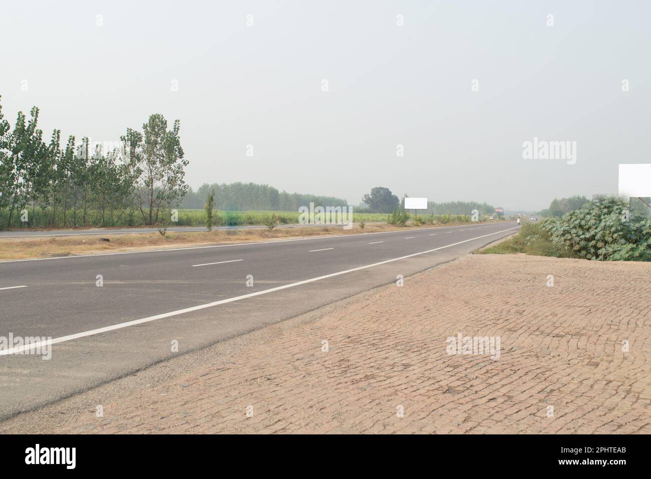 Empty Highway Road at Indian Village Stock Photo