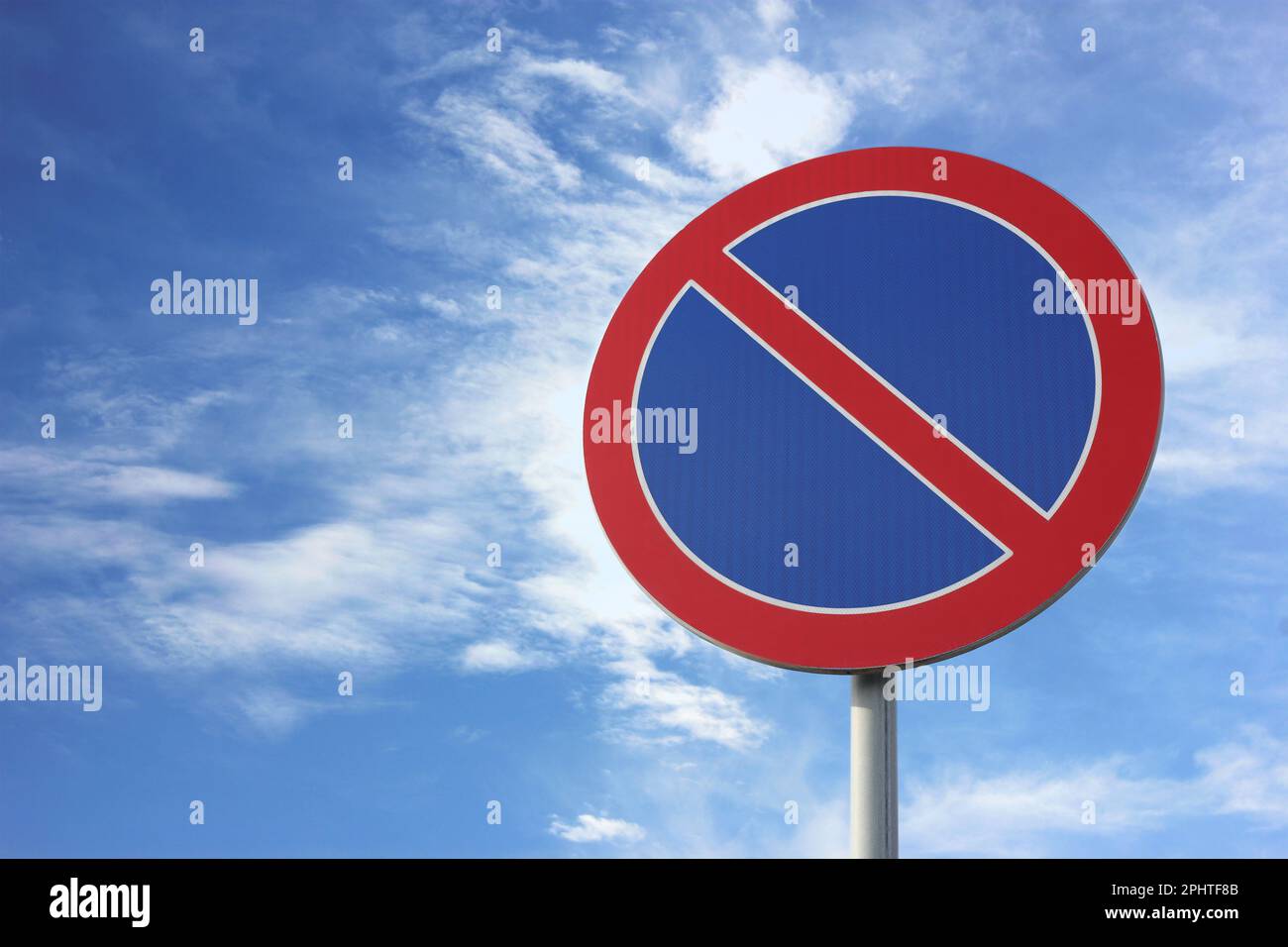 Traffic sign No Parking against blue sky, space for text Stock Photo ...