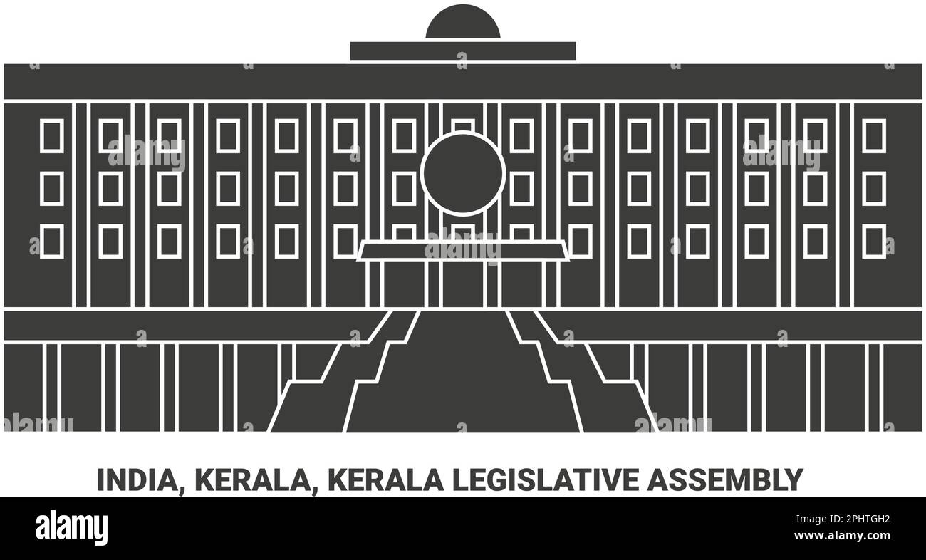 India, Kerala, Kerala Legislative Assembly travel landmark vector