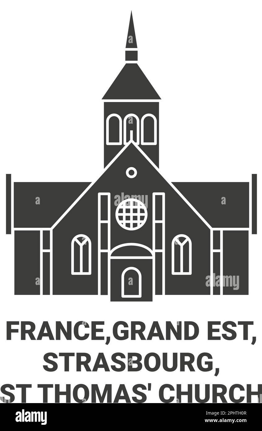 France,Grand Est, Strasbourg,St Thomas' Church travel landmark vector illustration Stock Vector