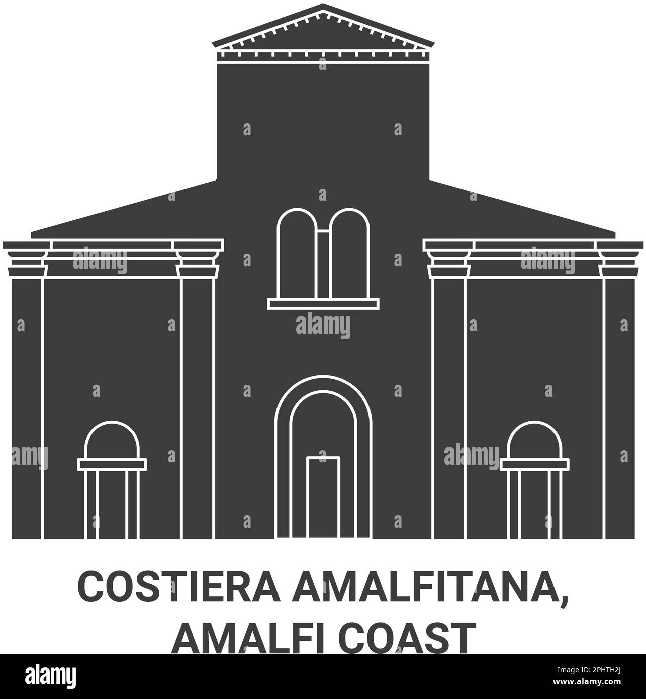 Italy, Costiera Amalfitana, Amalfi Coast travel landmark vector illustration Stock Vector