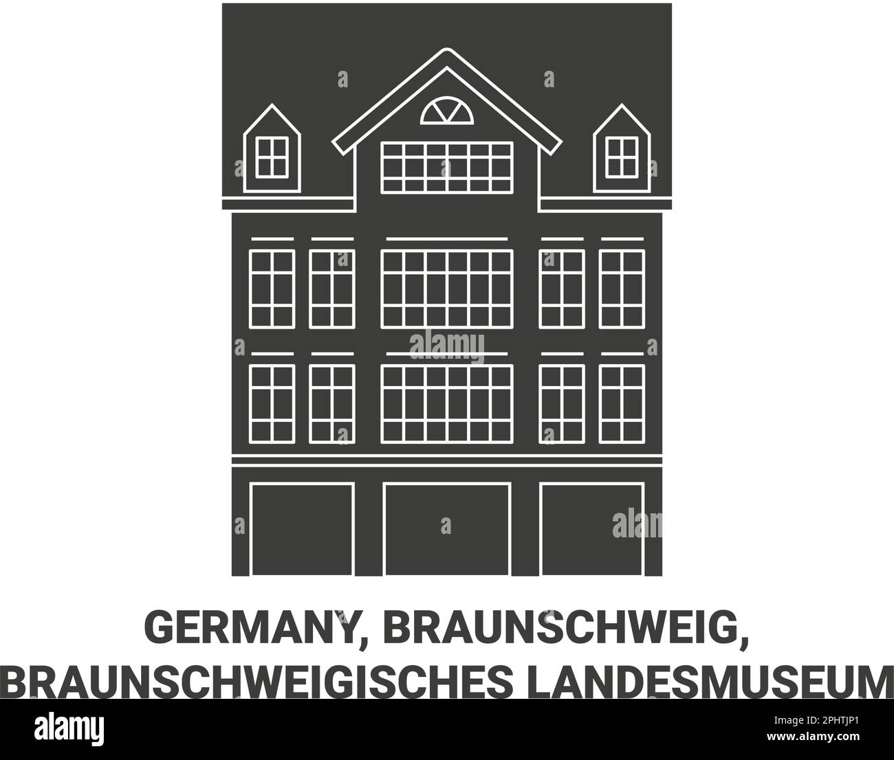 Germany, Braunschweig, Braunschweigisches Landesmuseum travel landmark vector illustration Stock Vector