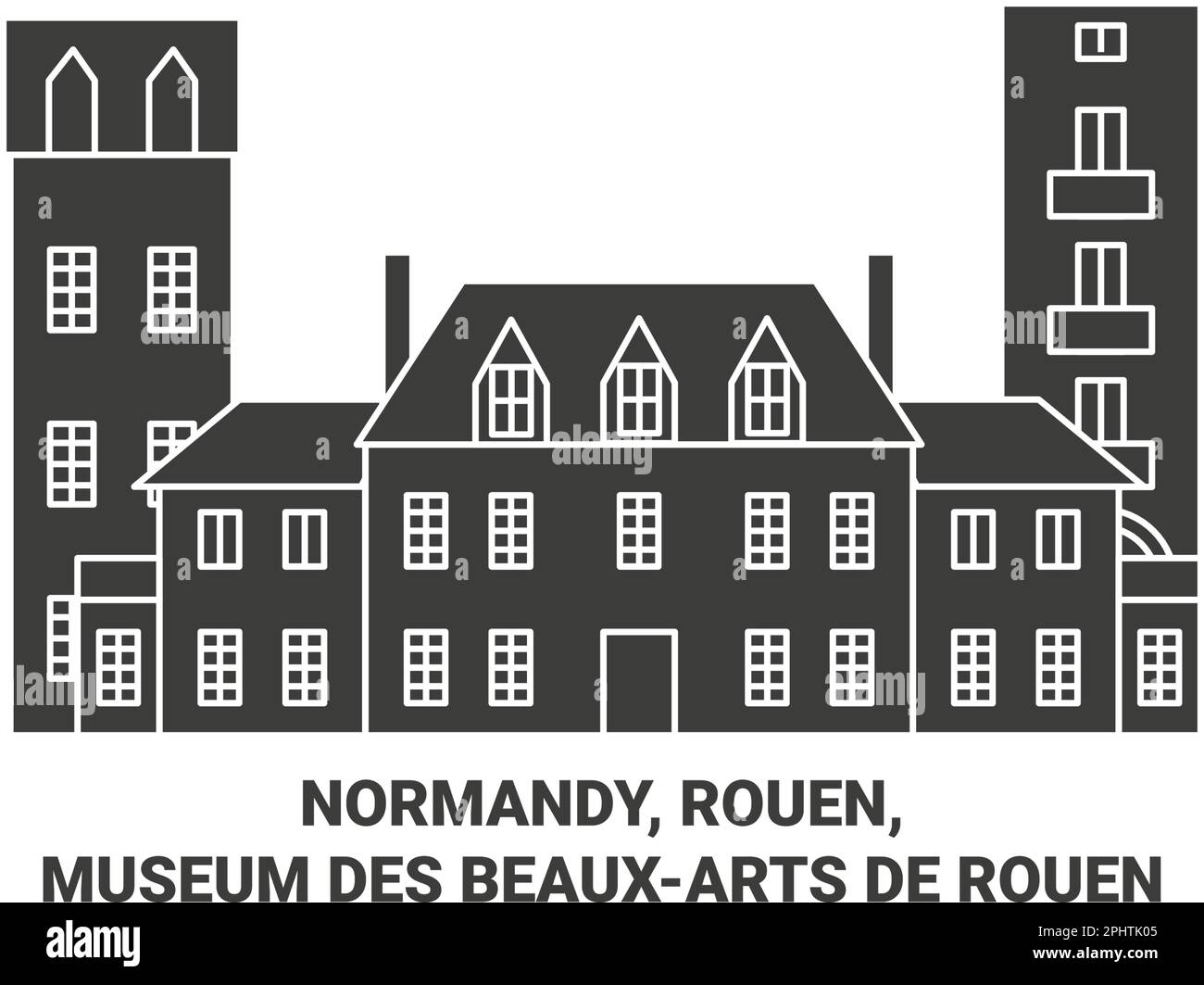 France, Normandy, Rouen, Museum Des Beauxarts De Rouen travel landmark vector illustration Stock Vector