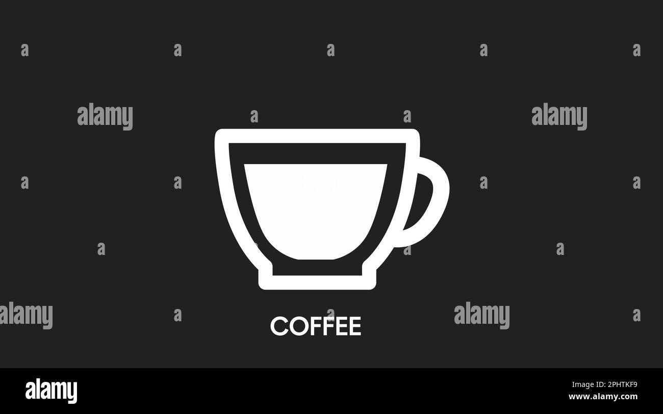 Coffee Cup Icon. Black and White isolated cup of coffee illustration Stock Vector Image & Art