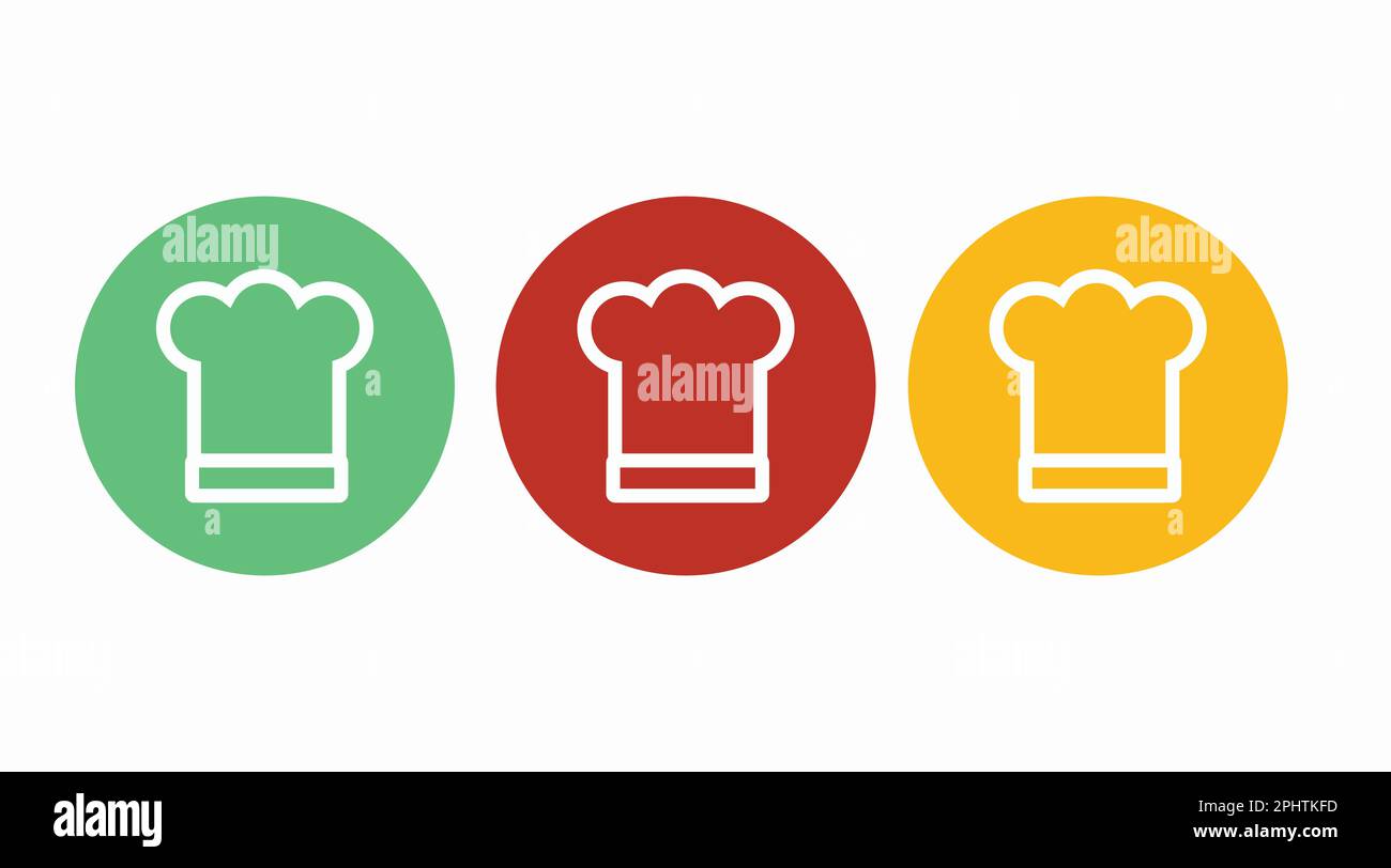 Kitchen or Chef icon set. Vector isolated editable flat illustration set Stock Vector