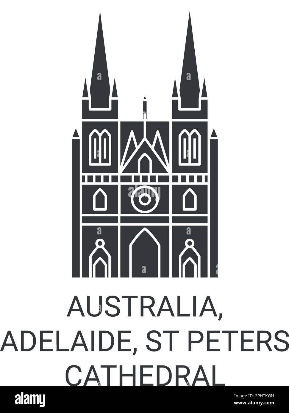 Australia, Adelaide, St Peters Cathedral travel landmark vector illustration Stock Vector