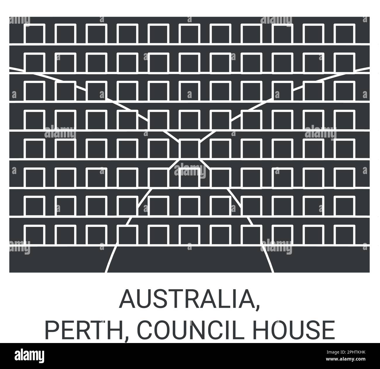 Australia, Perth, Council House travel landmark vector illustration Stock Vector