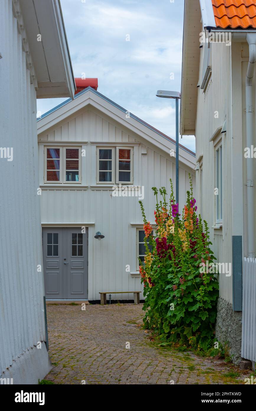 View of a historical street in Smögen, Sweden. Stock Photo