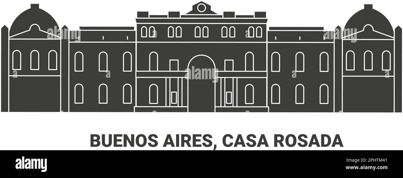 Argentina, Buenos Aires, Casa Rosada, travel landmark vector illustration Stock Vector