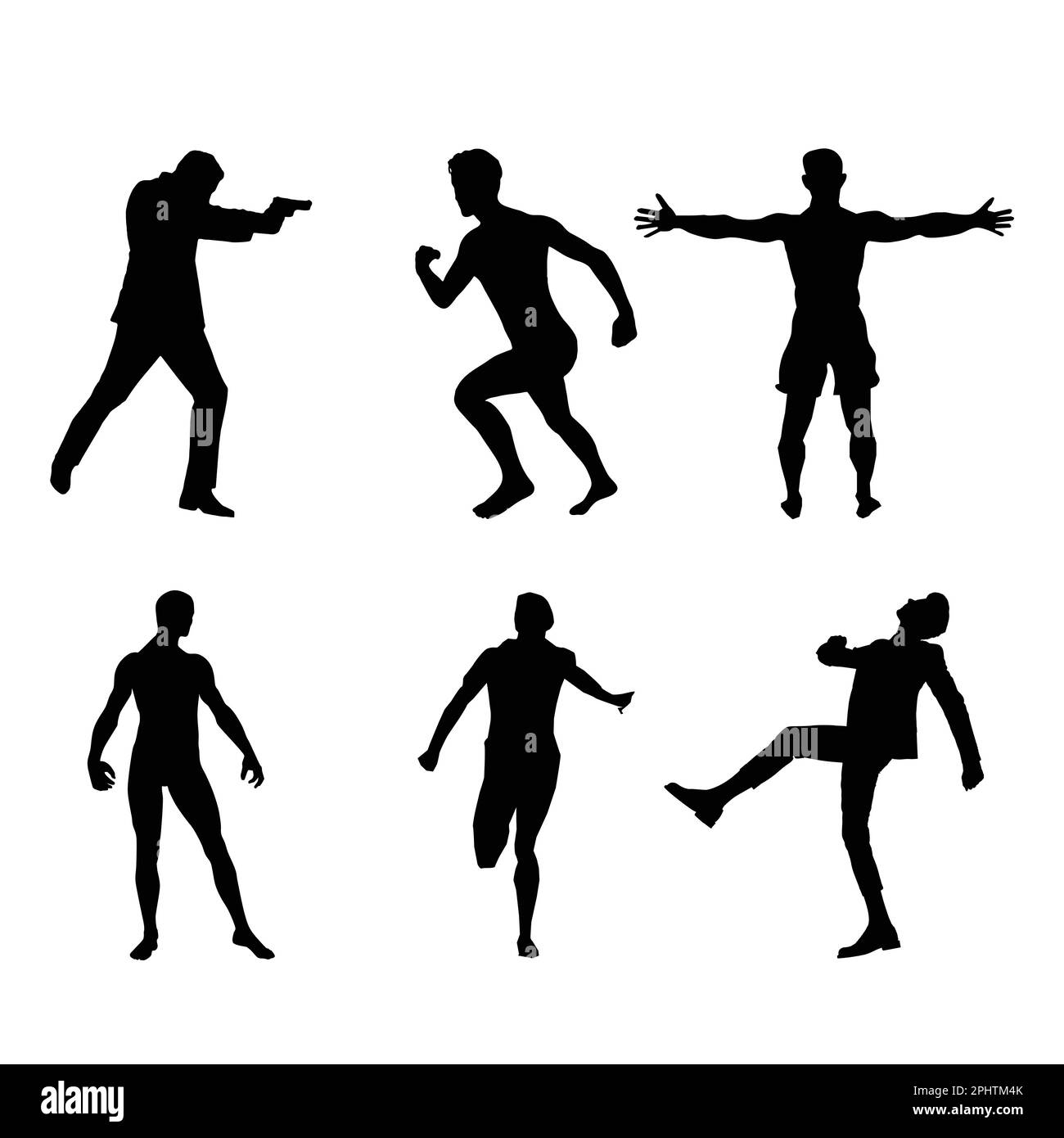 Vector silhouette of a man who runs on white background. Symbol of sport. Stock Vector