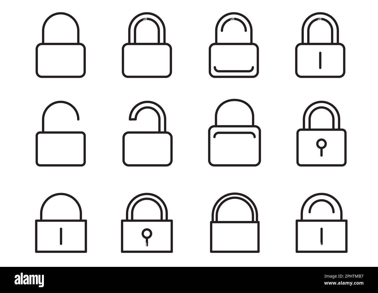 Lock Login Password Icon Set Stock Vector Image And Art Alamy