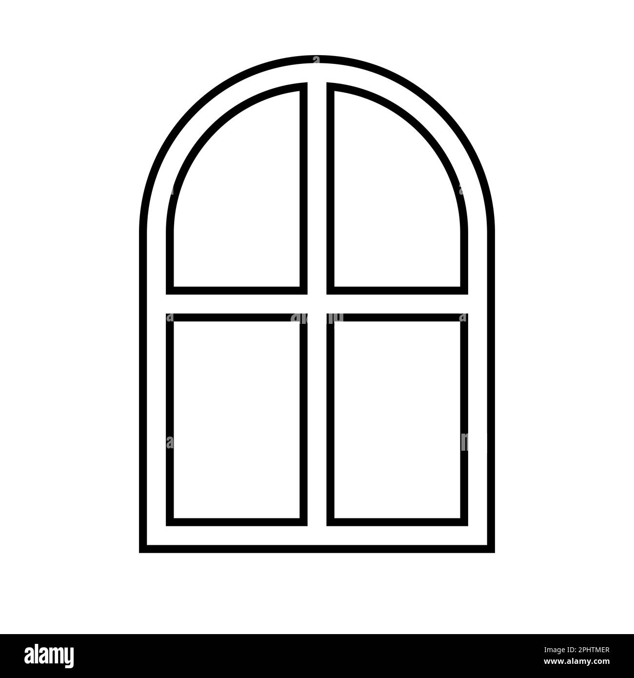 Vector flat outline window isolated on white background Stock Vector ...