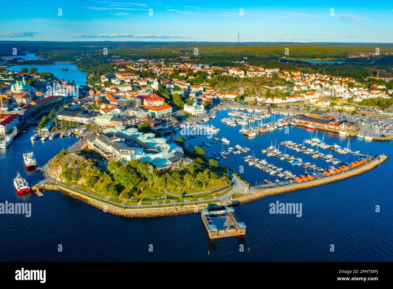 Sunset view of Swedish town Strömstad Stock Photo - Alamy