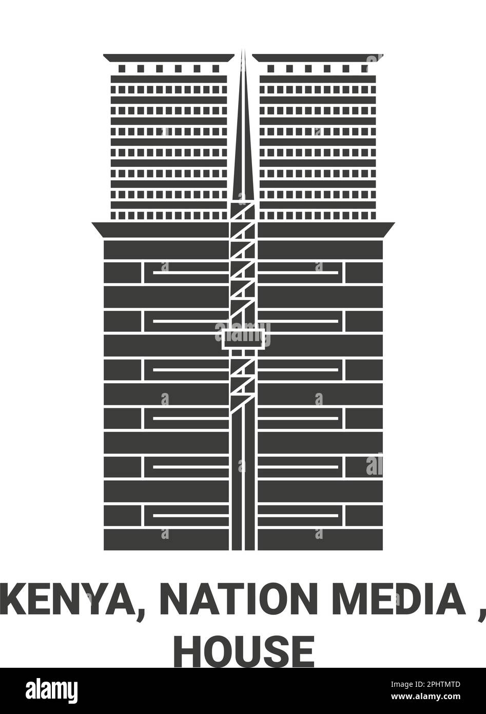 Kenya, Nation Media , House travel landmark vector illustration Stock Vector