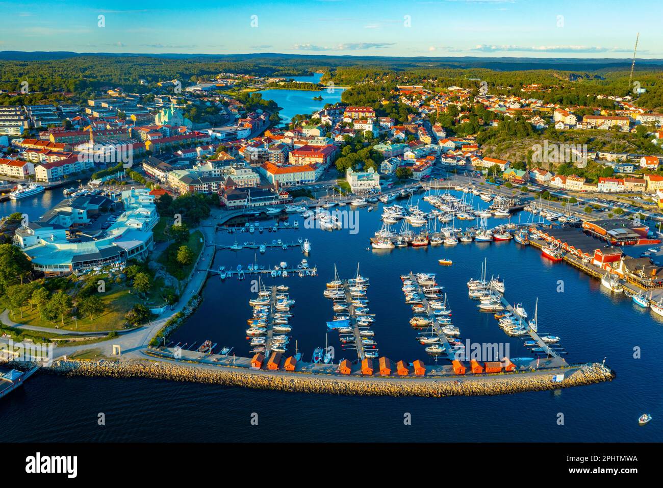Sunset view of Swedish town Strömstad Stock Photo - Alamy