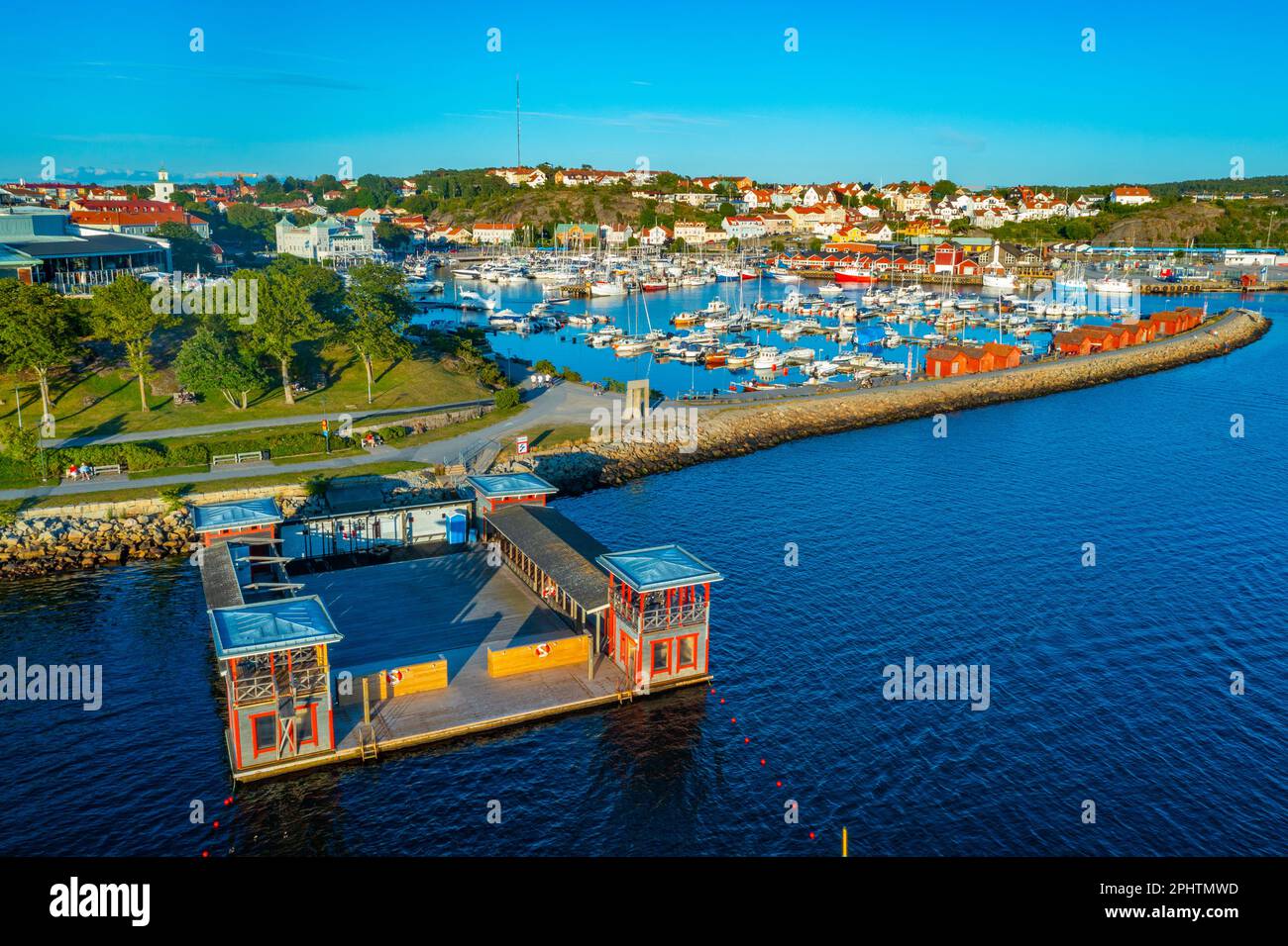 Sunset view of Swedish town Strömstad Stock Photo - Alamy
