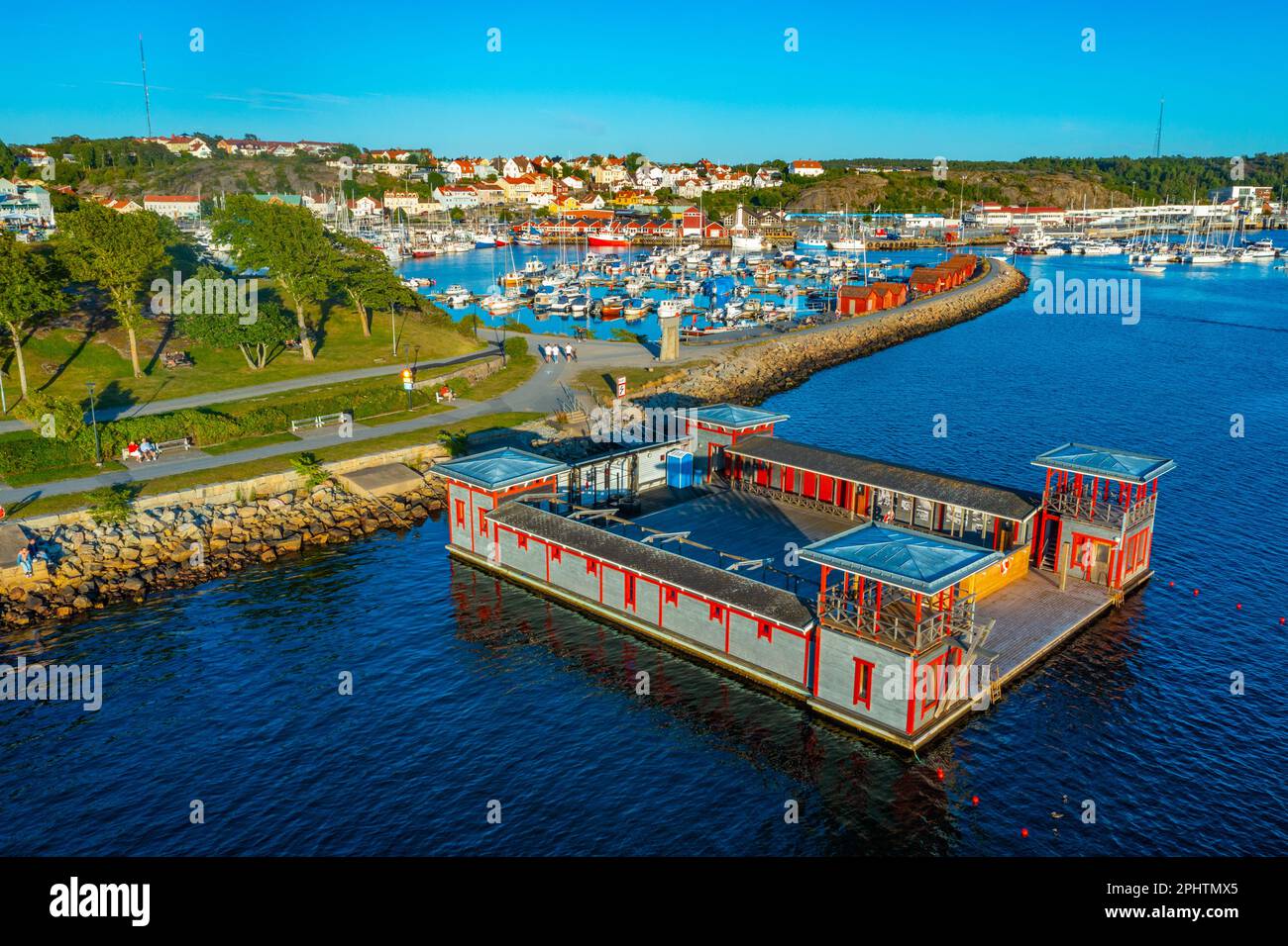 Sunset view of Swedish town Strömstad Stock Photo - Alamy