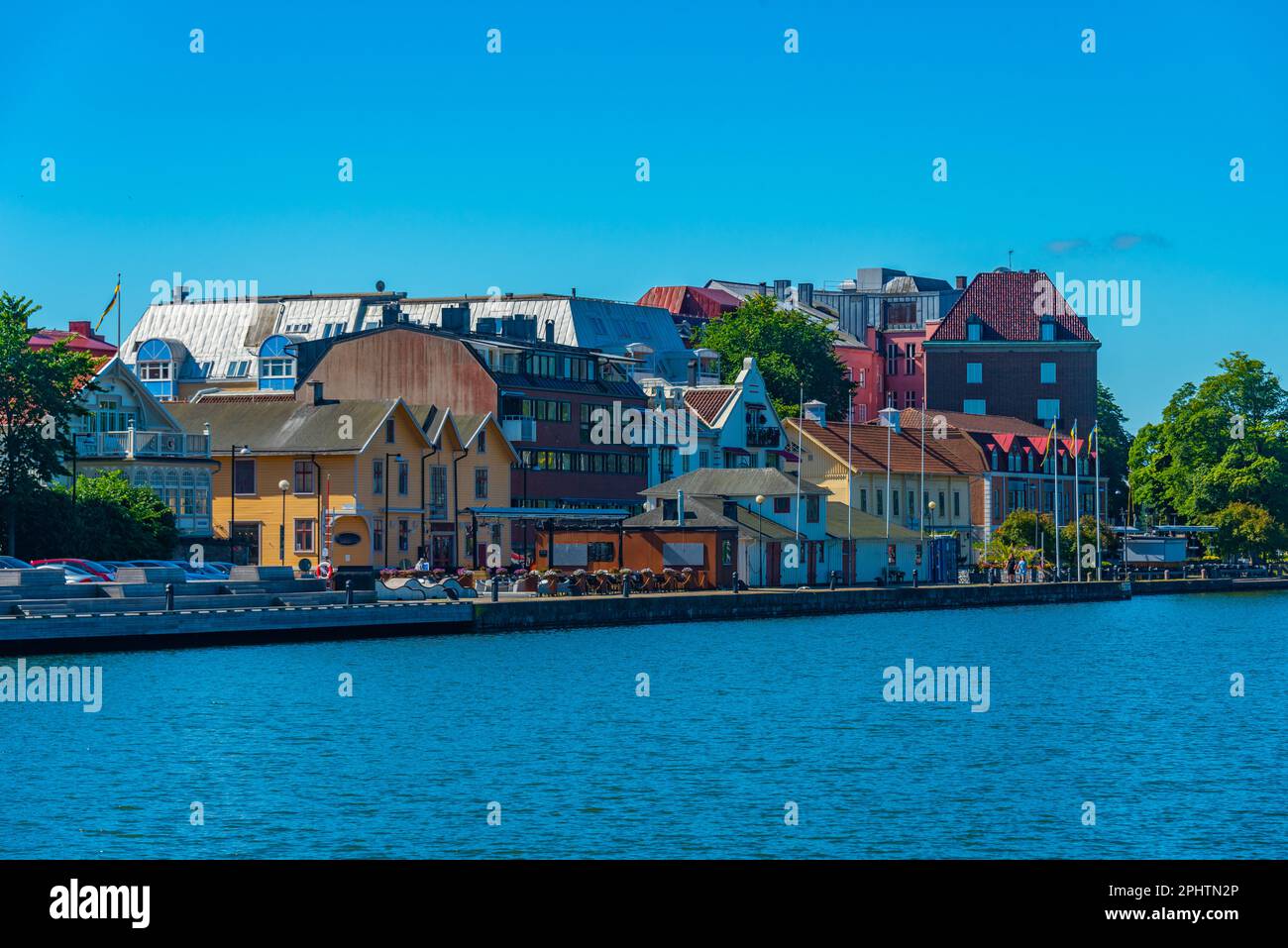 Waterfront Of G ta lv River In Swedish Town Trollh ttan Stock Photo waterfront-of-g-ta-lv-river-in-swedish-town-trollh-ttan-stock-photo