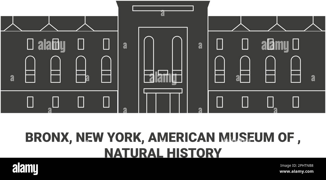 United States, Bronx, New York, American Museum Of , Natural History travel landmark vector illustration Stock Vector