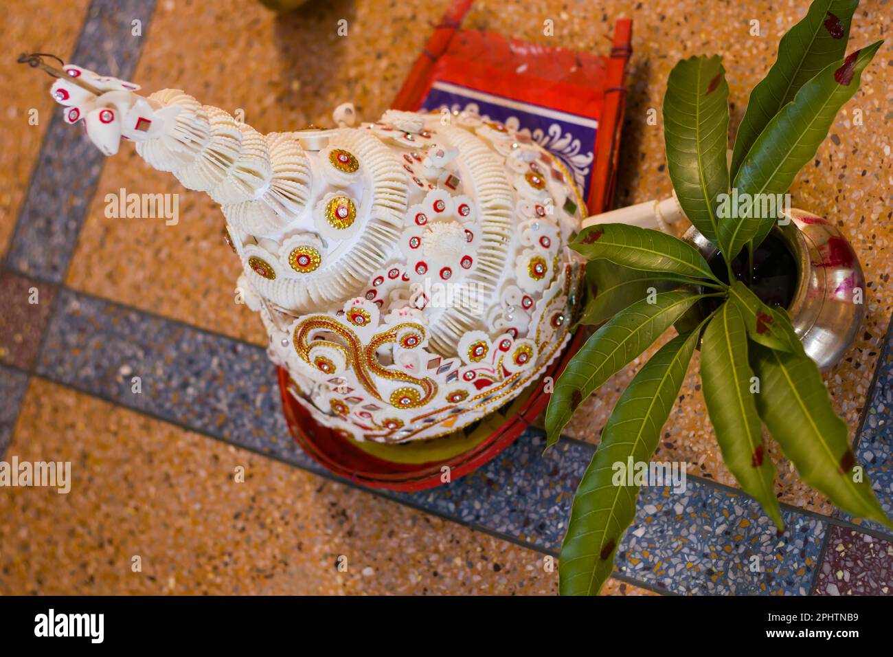 topor is a conical headgear made of white sholapith which is worn by  Bengali groom during traditional Bengali Hindu wedding ceremony or rituals  Stock Photo - Alamy