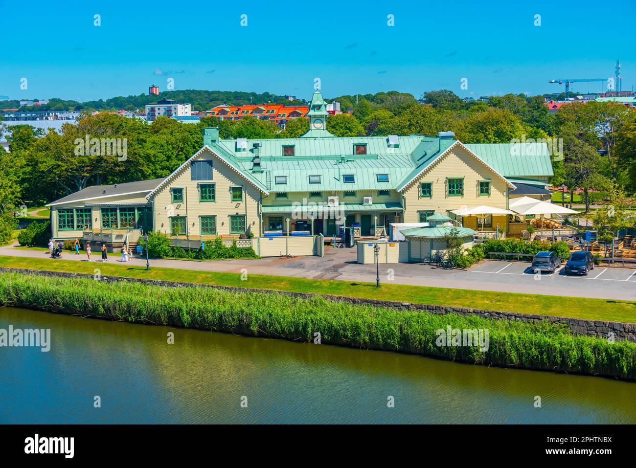 Colorful timber houses in Swedish town Varberg Stock Photo Alamy