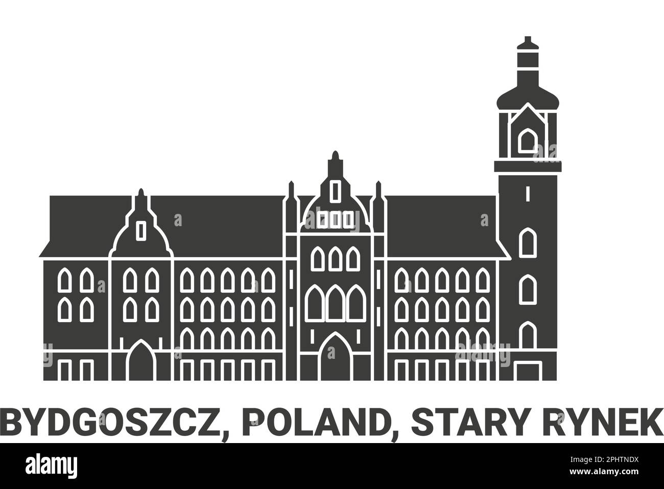 Poland, Bydgoszcz, Stary Rynek travel landmark vector illustration Stock Vector