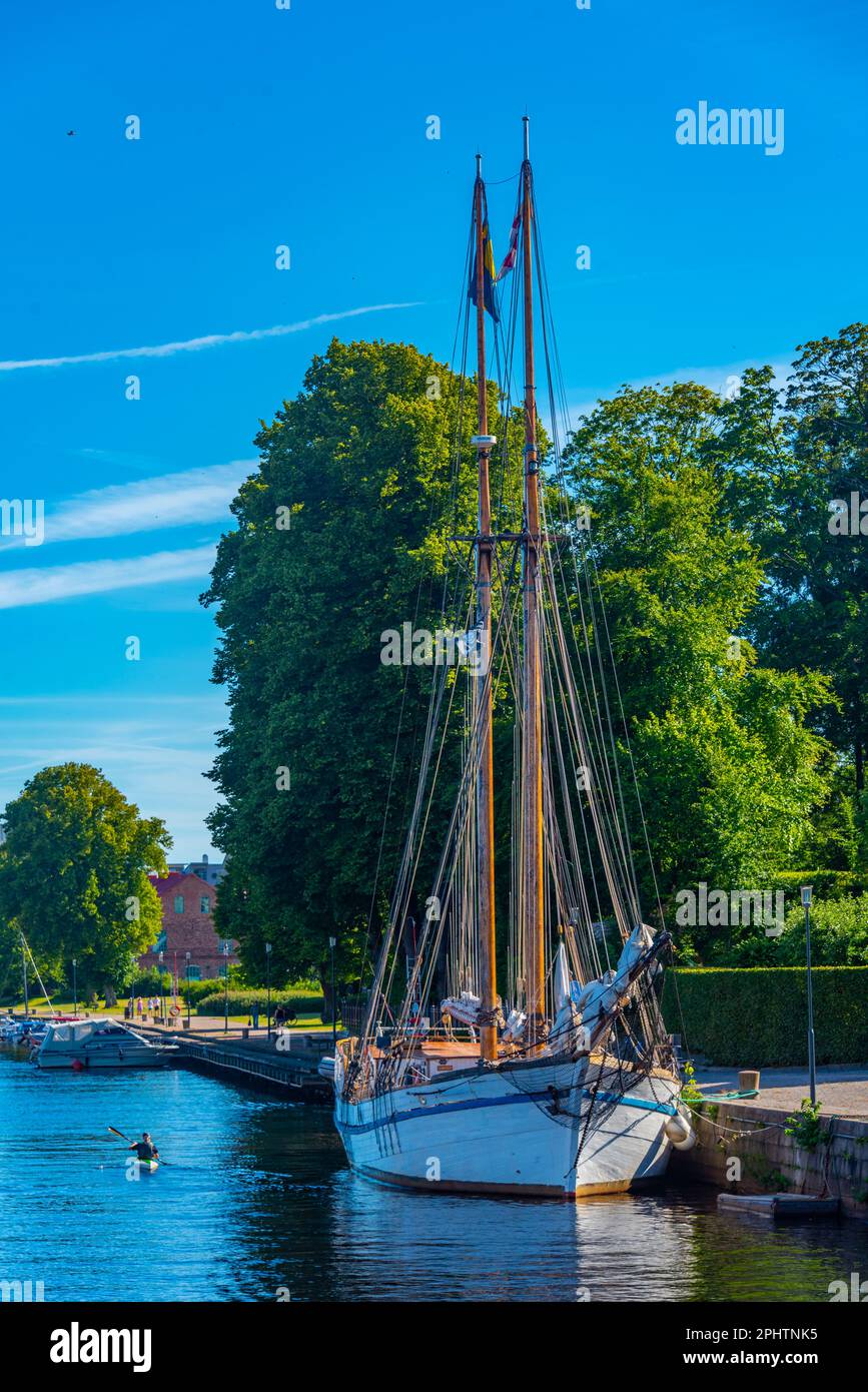 Marina in Swedish town Halmstad Stock Photo - Alamy