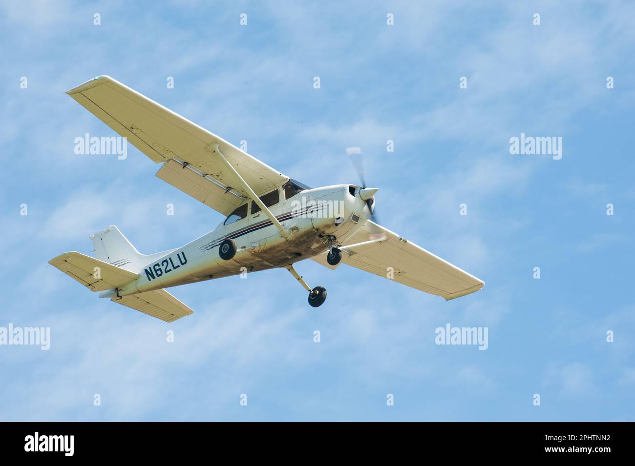 Cessna Skyhawk landing at Lexington Bluegrass Airport in Lexington Kentucky Stock Photo