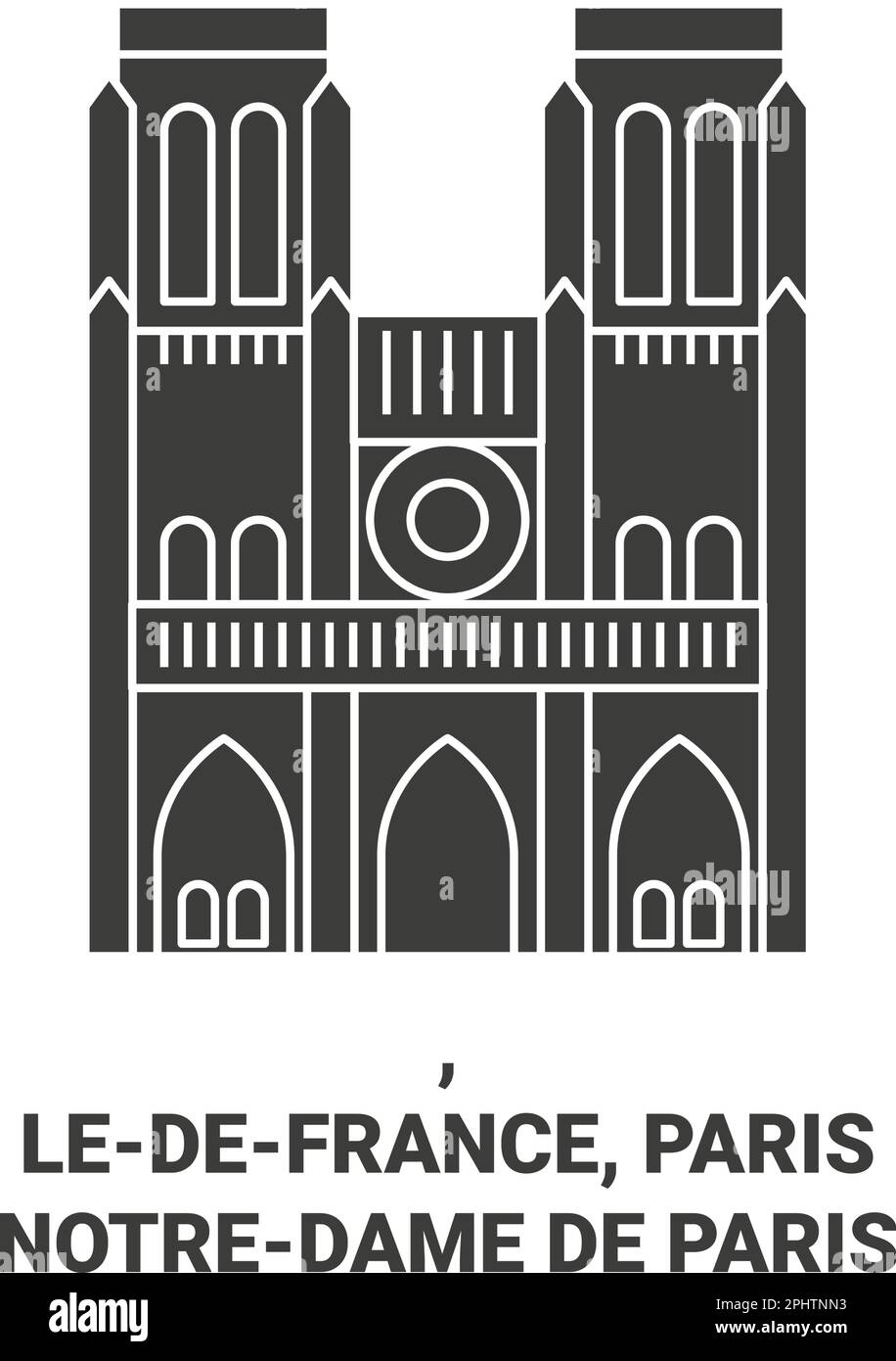 France, Parisnotredame De Paris travel landmark vector illustration Stock Vector