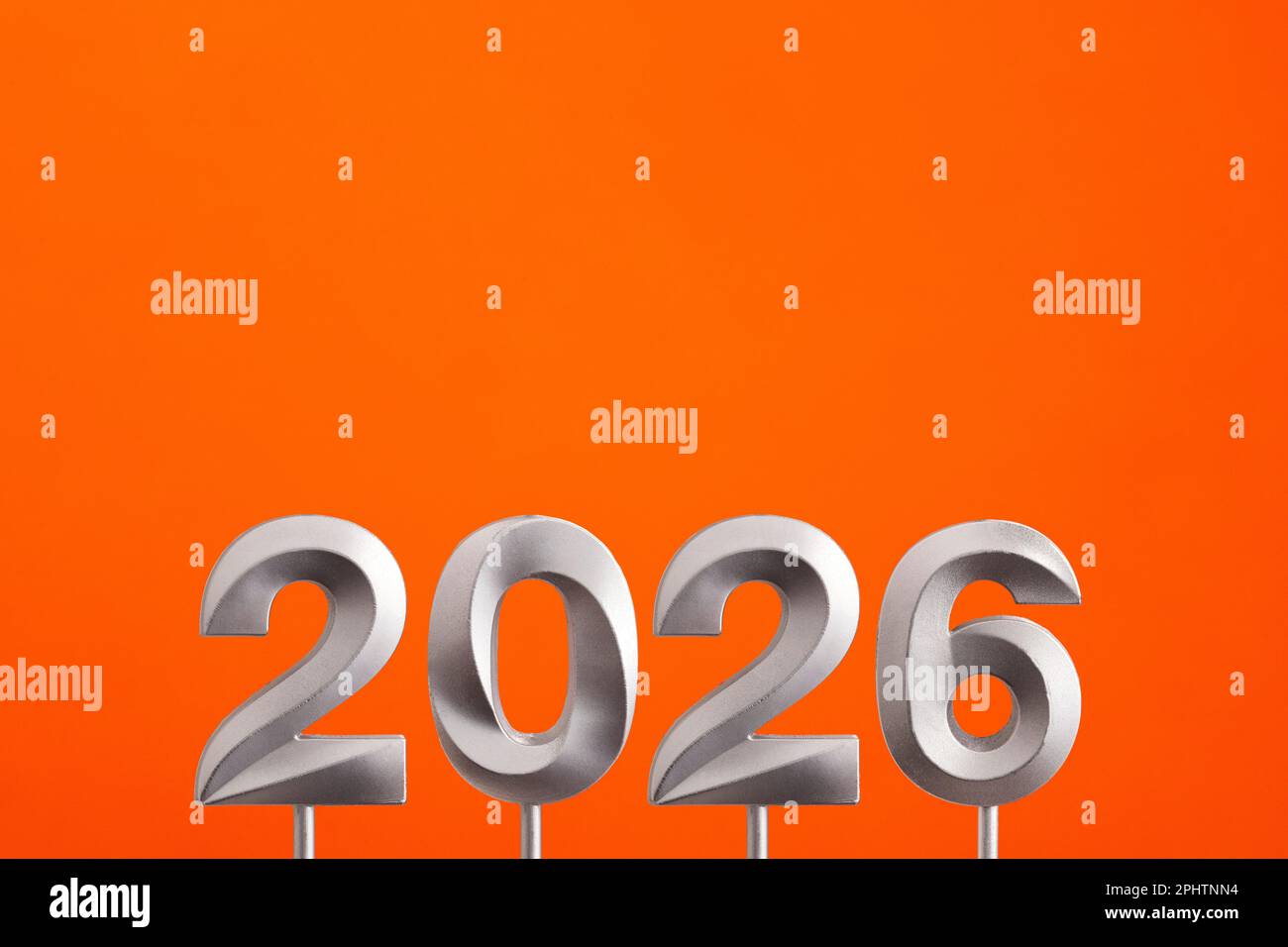  Year 2026 - Silver number on orange foamy background Stock Photo - Alamy 