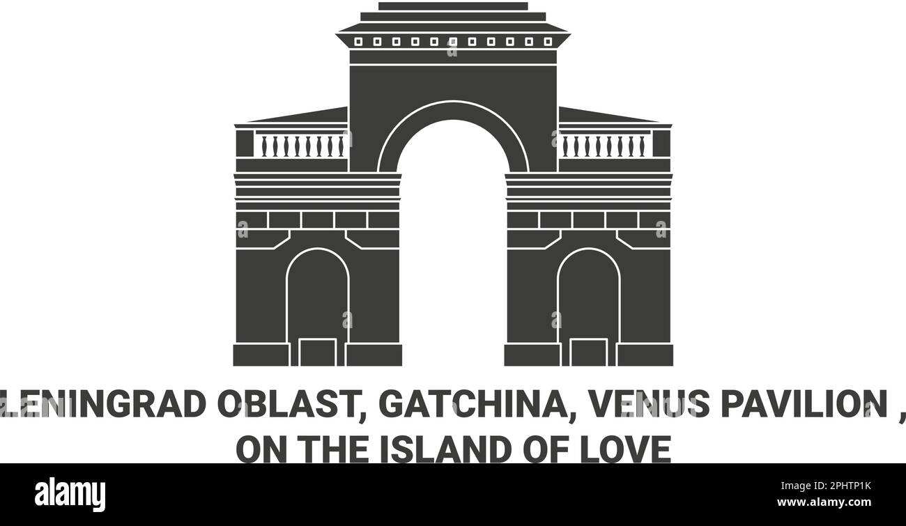 Russia, Gatchina, Venus Pavilion , On The Island Of Love travel landmark vector illustration Stock Vector