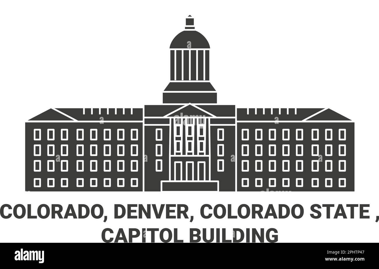 United States, Colorado, Denver, Colorado State , Capitol Building travel landmark vector illustration Stock Vector
