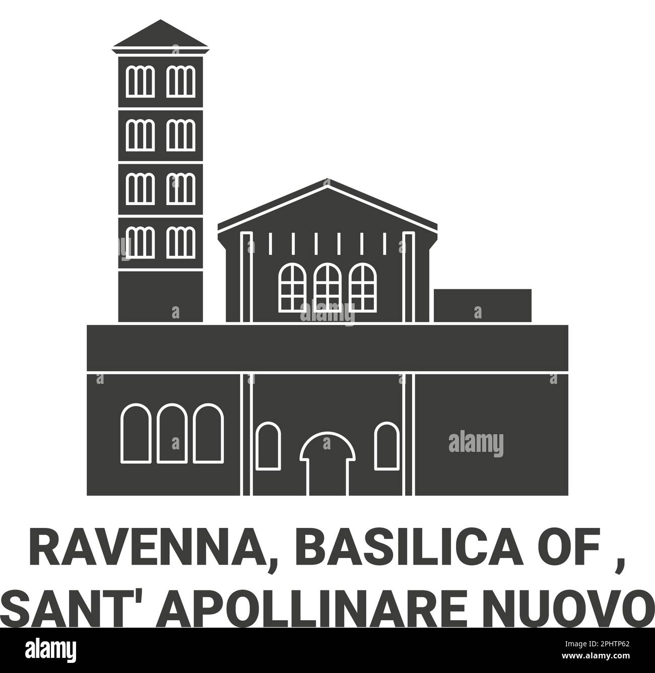 Ravenna, Basilica Of , Sant' Apollinare Nuovo travel landmark vector ...