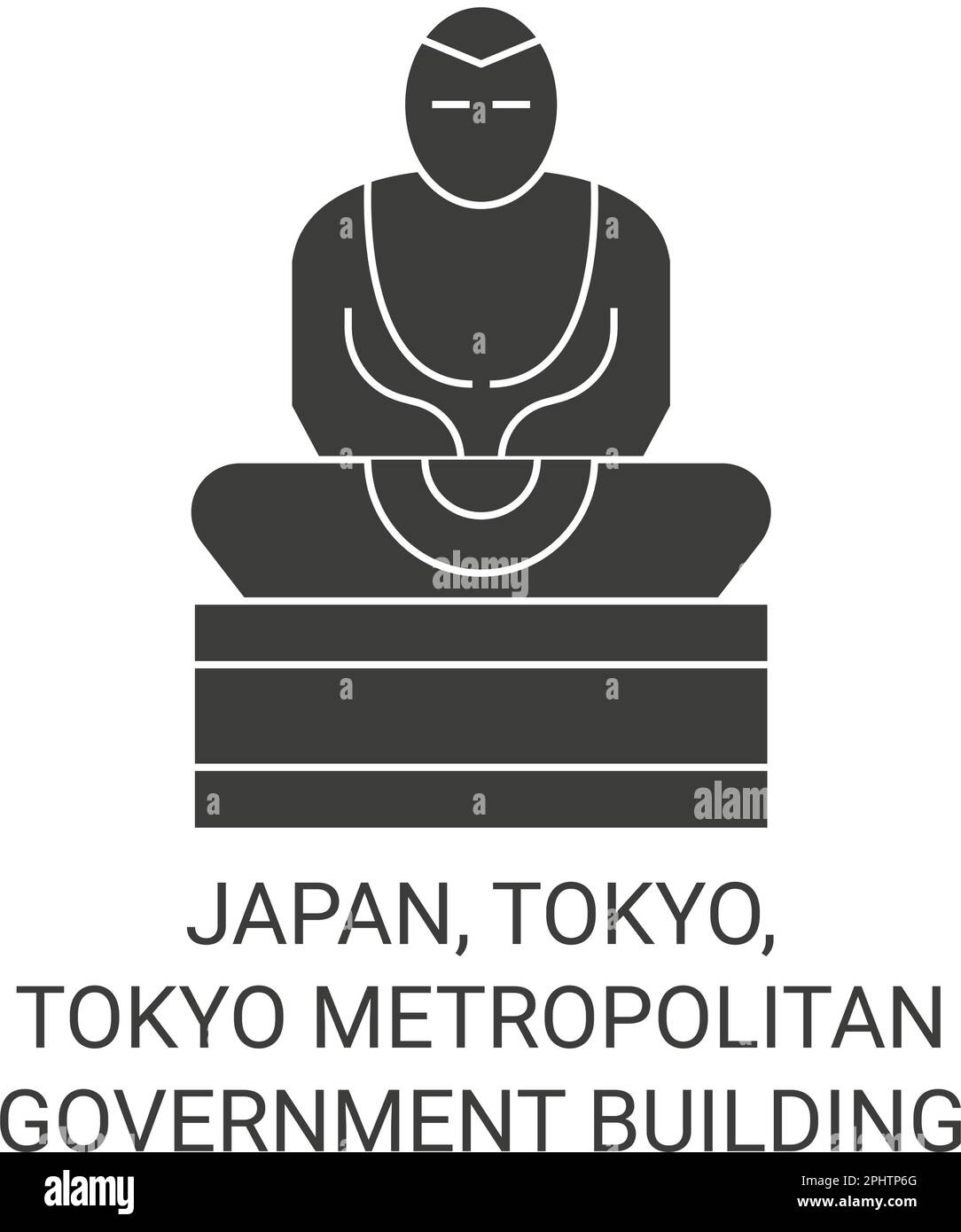 Japan, Tokyo, Tokyo Metropolitan Government Building travel landmark vector illustration Stock Vector